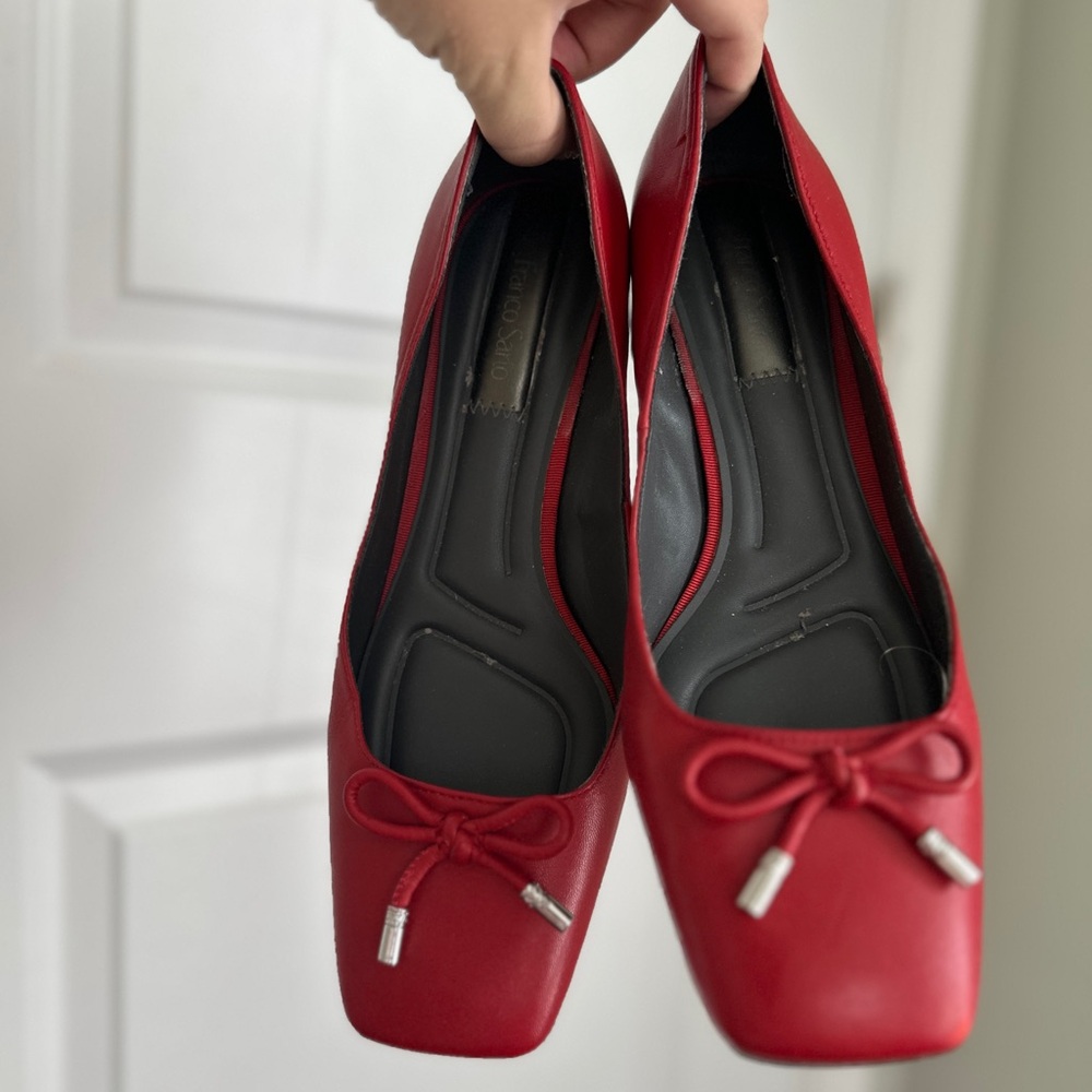 Franco Sarto Red Heeled Shoes with Bow
